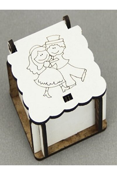 Kazanabil GELİN DAMAT BASKILI AHŞAP KUTU NİKAH ŞEKERİ SÜSÜ