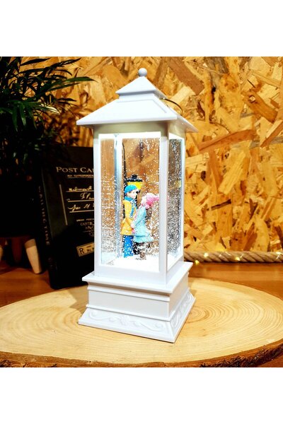 rk tasarım Sokak Lambası Romantik Aşıklar Işıklı Kule Kar Küresi