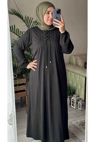 TDYtrendy Giyim Φόρεμα Mother's Cross String με λεπτομέρεια Plus Size