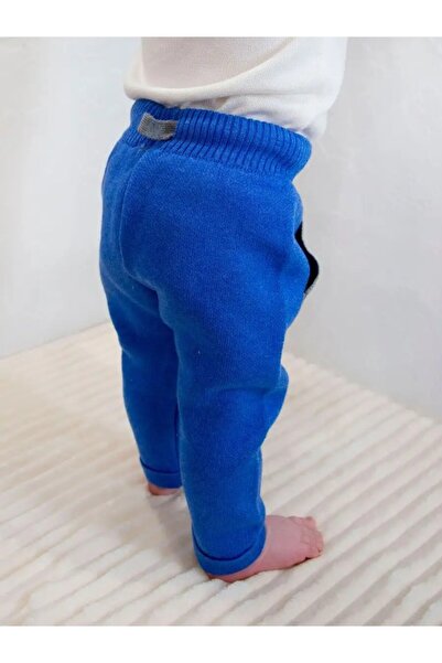 Minora Triko Kışlık Bebek Cep Detaylı Beli Lastikli Pantalon Petrol