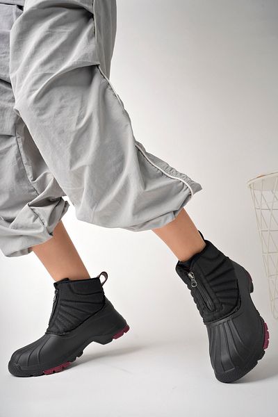 Aleza Shoes Γυναικείες μαύρες άνετες μπότες χιονιού με αντιολισθητική σόλα