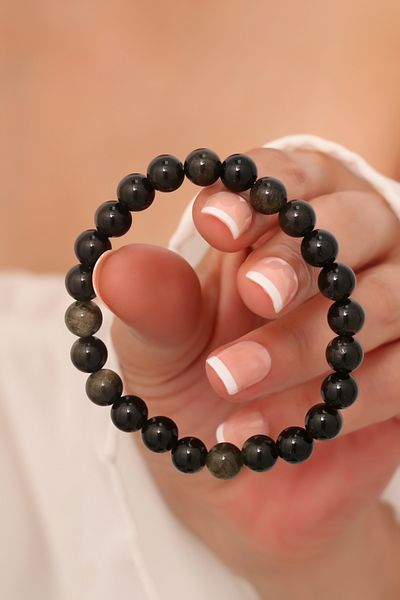 Dünya Doğal Taş Obsidian Stone Bracelet