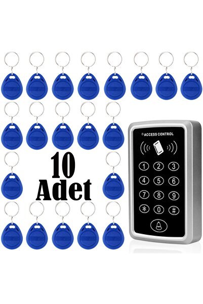 Electrimax Rfıd Şifreli Kapı Kilidi - Kartlı Geçiş Kontrol Göstergeç Sistemi -10 Adet Tag 12/24 V Ac-dc