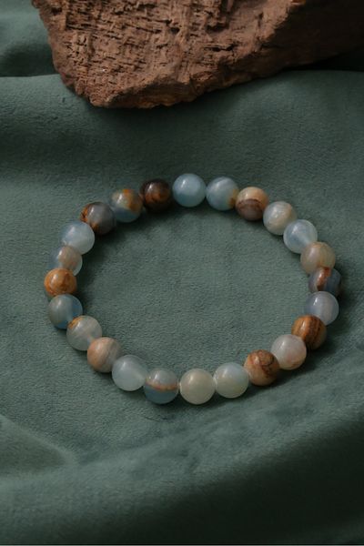 Dünya Doğal Taş Blue Calcite Stone Bracelet