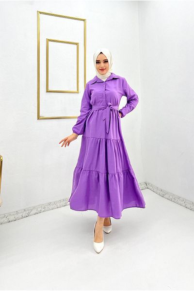 Moda Krash SHIRT COLLAR TERICATON SUMMER DRESS