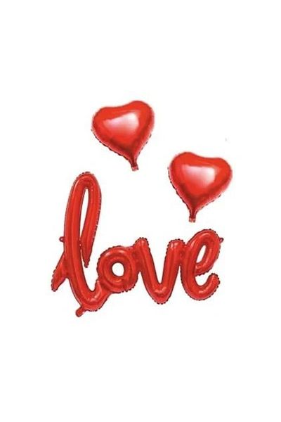 Bkmc Red Love Set with 2 Hearts - Balloon Size