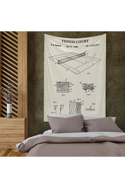 The Lucid Lab Tennis Court Ivory - Husă de perete pentru teren de tenis