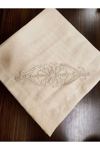 Çt Çeyizci Tekstil Λινάρι Cappuccino Μονό Πακέτο 100x100cm Προίκα Πακέτο με κορδόνια