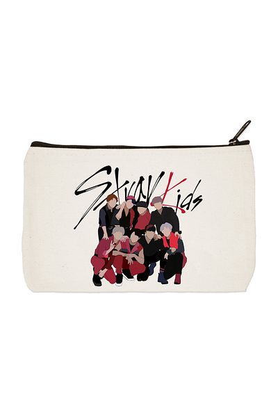 designedfy Stray Kids 4 Printed υφασμάτινη τσάντα μακιγιάζ Τσάντα χειρός
