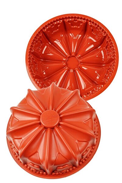 Globy قالب كيك دائري مزين بالزهور بحواف سيليكون 26 سم