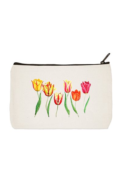 designedfy Flower 14 Printed υφασμάτινη τσάντα μακιγιάζ Θήκη για στυλό Τσάντα χειρός