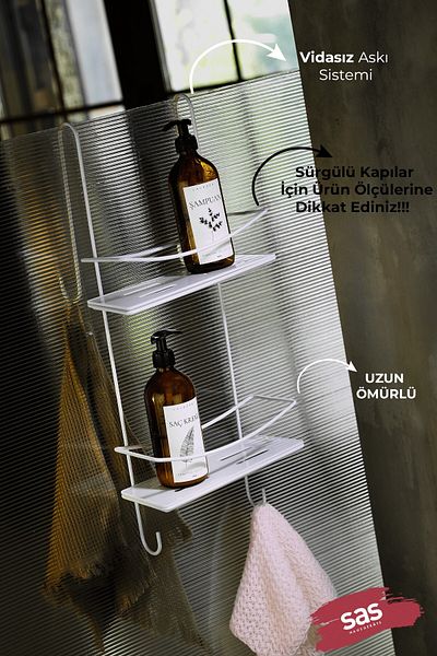 Sas Haus Lifetime Stainless Crystal Shelf Bathroom Organizer Shampoo Holder White Dşbb