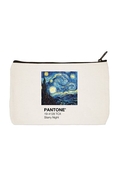 designedfy Pantone Starry Night Printed υφασμάτινη τσάντα μακιγιάζ, θήκη για στυλό, τσάντα χειρός