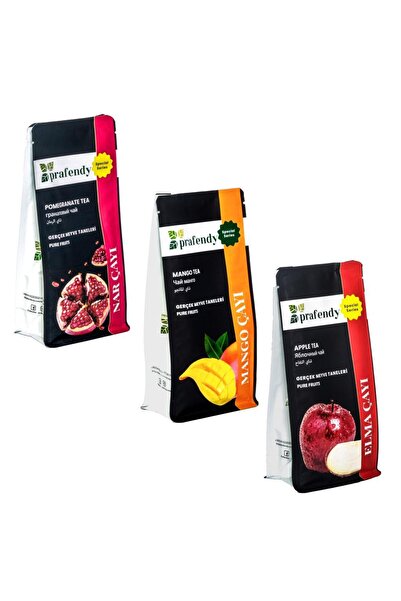 prafendy NAR - MANGO - ELMA ÇAYI, GERÇEK MEYVE TANELİ 3 x 250 Gr