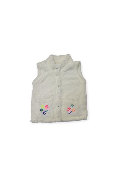 Biberon Çocuk Giyim Cichild flower patterned plush vest 9/48 Months