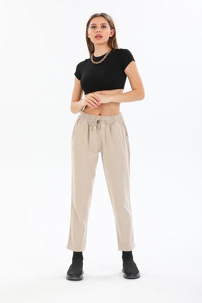 Ozan KOÇ Women's 100% Cotton Stone Gabardine Trousers
