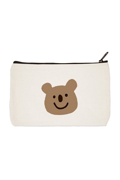 designedfy Bear 3 Printed υφασμάτινη τσάντα μακιγιάζ, θήκη για στυλό, τσάντα χειρός