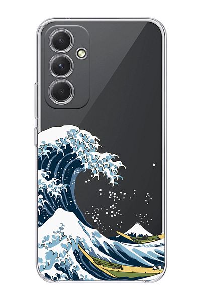 shoptocase حافظة هاتف شفافة بنمط كاناجاوا متوافقة مع هاتف Galaxy A54 5g