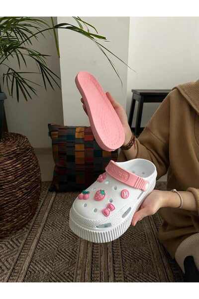 Behtah Kundura High Sole Full Orthopedic Removable Insole Nurse Doctor Seaside Slippers with All Ornaments Gift