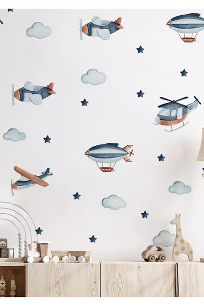 WALLHUMAN Настінні наклейки для дитячої кімнати «Політ у повітрі»