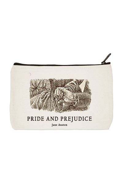 designedfy Jane austen Printed υφασμάτινη τσάντα μακιγιάζ, θήκη για στυλό, τσάντα χειρός