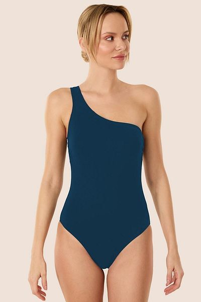 AYYILDIZ Costum de baie pe un umăr Ayyıldız 3018 verde petrol