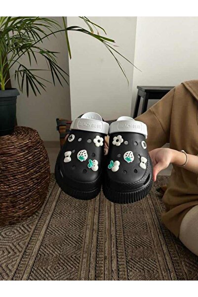 Behtah Kundura Talpă înaltă, complet ortopedică, branț detașabil, papuci de casă pentru asistenta medicală, cu toate ornamentele, cadou