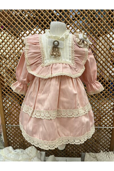 PARK BEBE Kız bebek vintage elbise toka aksesuarlı arkasında fiyonk detayı me...