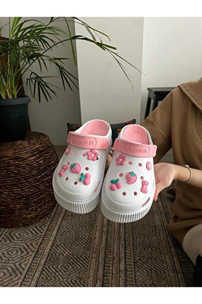 Behtah Kundura High Sole Full Orthopedic Removable Insole Nurse Doctor Seaside Slippers with All Ornaments Gift