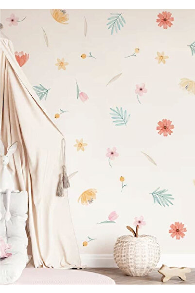 WALLHUMAN Renkli Çicekler Çocuk Odası Duvar Stickerı