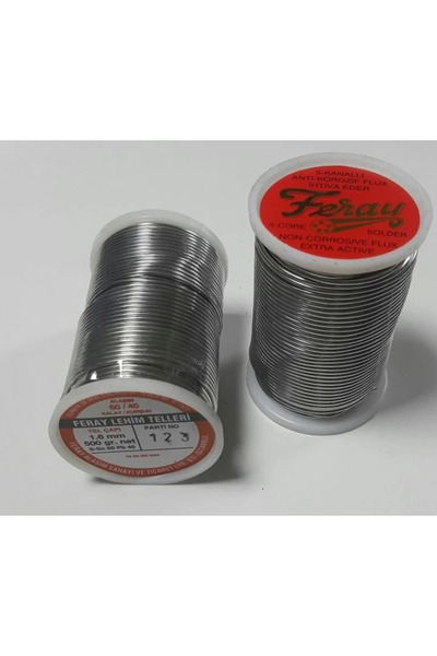 Ceta 1.6 mm / 500 gram Feray Lehim Teli 60 Kalay 40 Kurşun 60/40 - 5 Kanal Pa...