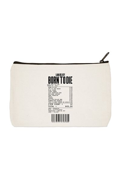 designedfy Lana Del Rey Born To Die Printed υφασμάτινη τσάντα μακιγιάζ, θήκη για στυλό, τσάντα