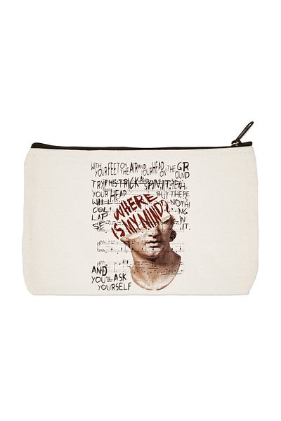 designedfy Where Is My Mind Printed υφασμάτινη τσάντα μακιγιάζ, θήκη για στυλό, τσάντα χειρός