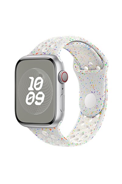 Microsonic Apple Watch Series 9 45mm Kordon Flame Sport Band Beyaz