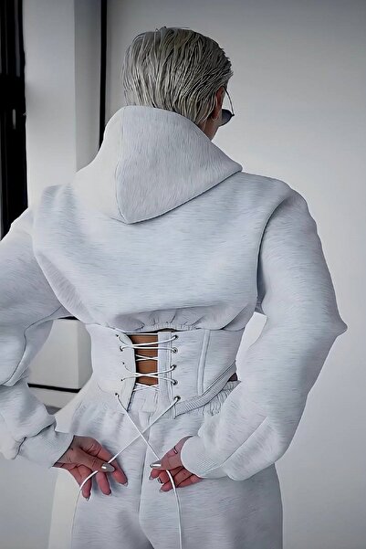 Fashiontayt 3nitný pásek s kapucí s elastickým pasem a detailem ptačích očí