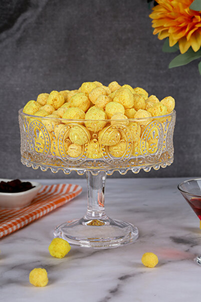 Multiamo وعاء تقديم دائري من الزجاج الشفاف مصنوع يدويًا، وعاء تقديم، وعاء سلط...