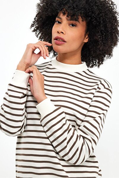 ALEXANDERGARDI Φούτερ με ριγέ λαιμόκοψη (E23-761A-BYN)