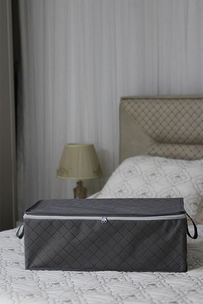 NUTEX 6 Pieces Quilted Patterned Underfloor Gray Storage 60x40x22