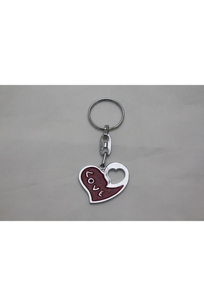Love İsimli Kalp Desenli Anahtarlık