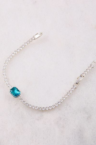 Serelia Waterway Steel Bracelet with Colorful Stone Design