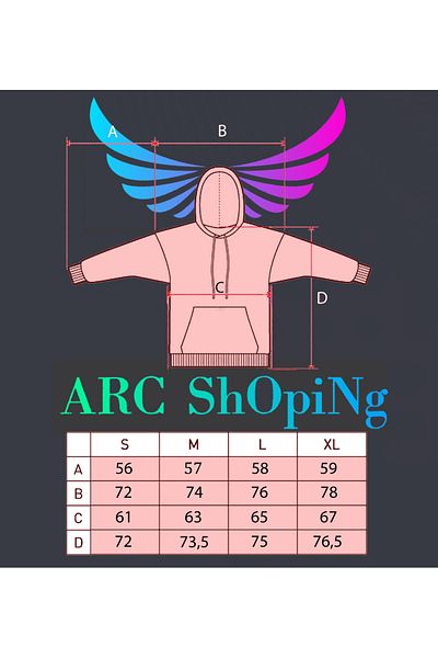 ARC Shoping Суитшърт с щампа на орел - голям размер, унисекс, с качулка и повдигнати елементи