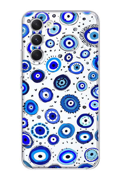 shoptocase Galaxy S23 Uyumlu Şeffaf Nazar Boncukları Telefon Kılıfı