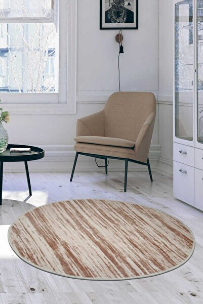 Dijidekor Carpet Level Mink Round Non-Slip Base Washable 120X120