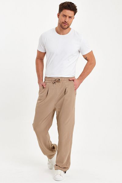 CLIPMAN Ανδρικό πέτρινο παντελόνι Jogger με κανονική εφαρμογή