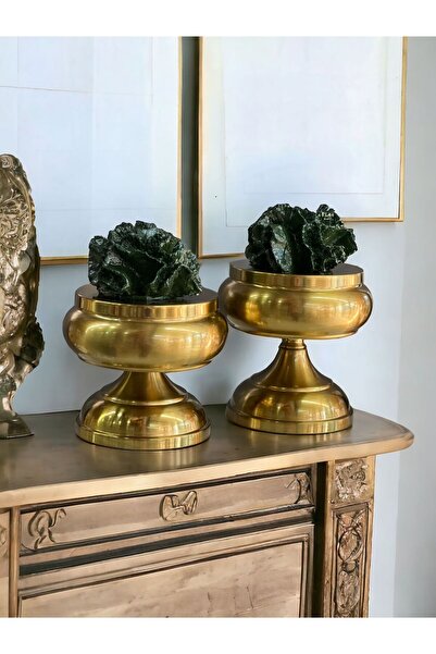 ArzzHome Dekoratif 2'li Mercan Ayaklı Kutu & Obje Eskitme / Yeşil