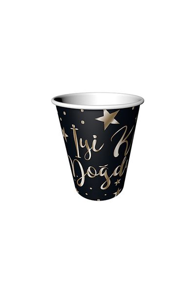 BalonEvi GOLD VARAK PRINTED GOOD BORN CUP BLACK