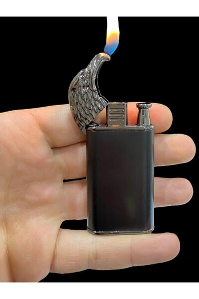 Silvio Monetti KARTAL BAŞLI SİYAH FÜME ÇİFT YANMALI GAZLI ÇAKMAK 109256