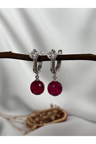 DURAN TAKI TASARIM Yakut Küpe ( Gümüş )