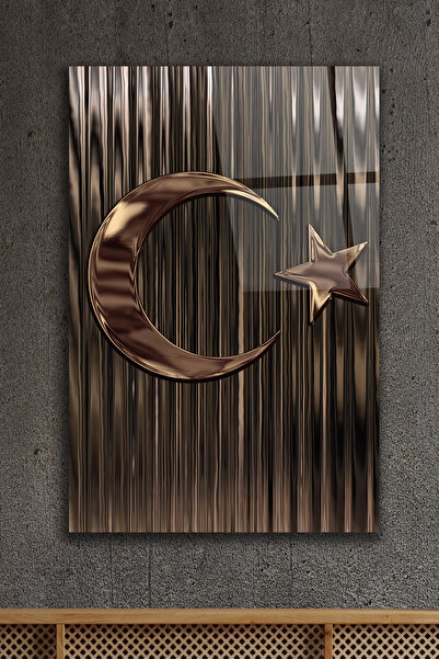 ACRES Türk Bayrağı Cam Tablo 2 (NOT:3 BOYUTLU VE KABARTMA DEĞİLDİR)