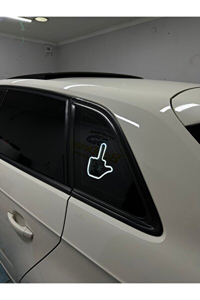 3dbaydesign Araç içi neon led ışıklı dekor ORTA PARMAK (12 volt vantuzlu BEYAZ )